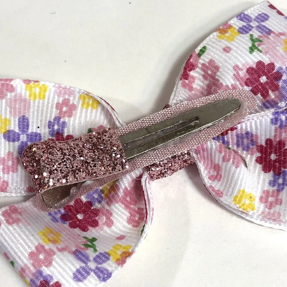 Hair Clip Barrette Lot Ribbon Bow Pastel Trendy New Coquette Glitter Flower Holo